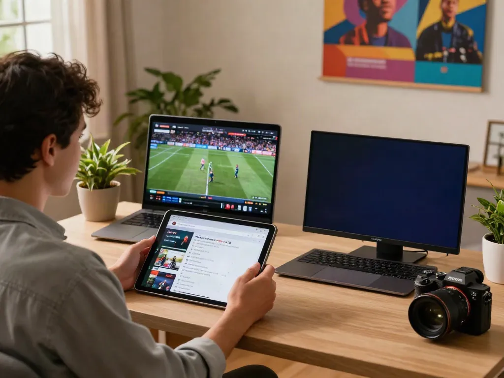 Download here Pikashow APK on tablet, with streaming devices and cozy home setting.