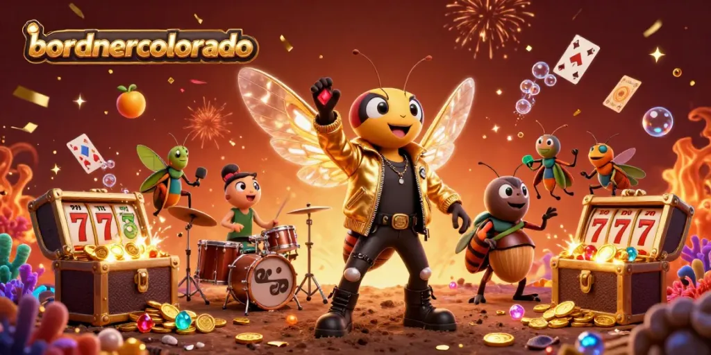 Engage with bordnercolorado in this vibrant 3D casino scene featuring exciting gaming elements.